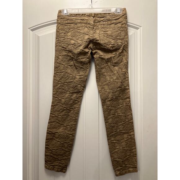 Free People Women’s Low Rise Textured Stretch Skinny Jeans Size 26 Brown Comfort - Picture 7 of 7